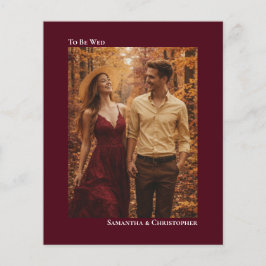 Enkel fotoinbjudan för Burgundy BUDGET Bröllop