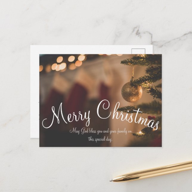 Enkel fotojuldag vykort (Fram/Back In Situ)