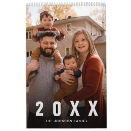 Enkel fotokalender för familjen kalender