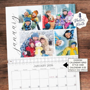Enkel Fotokollage 4 Per Månad Skriptkalender Kalender