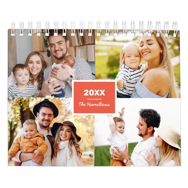 Enkel fotokollage Familj 2022 Kalender (Omslag)