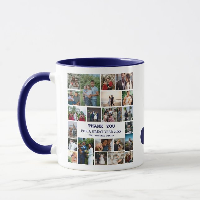 Enkel fotokollage | Familjemonogram Keepsaké Mugg (Vänster)