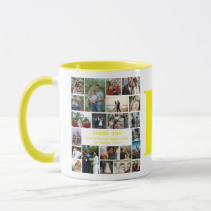 Enkel fotokollage Familjemonogram-minne Mugg