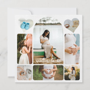 Enkel fotokollage för blivande mamma inbjudningar