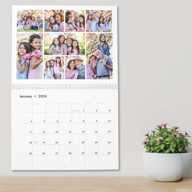 Enkel fotokollage för mor- och farföräldrar kalender (Simple Grandparents Photo Collage Calendar)