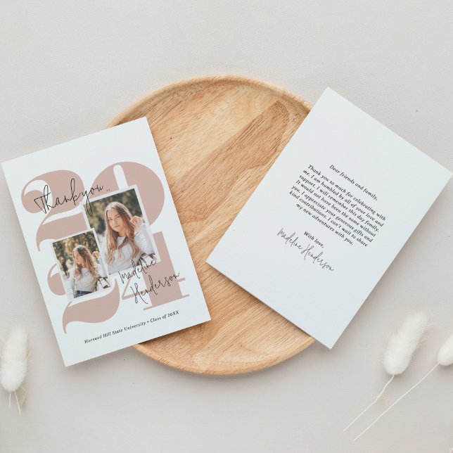 Enkel fotokollage i klass 2 Studenten Tack Kort (Skapare uppladdad)