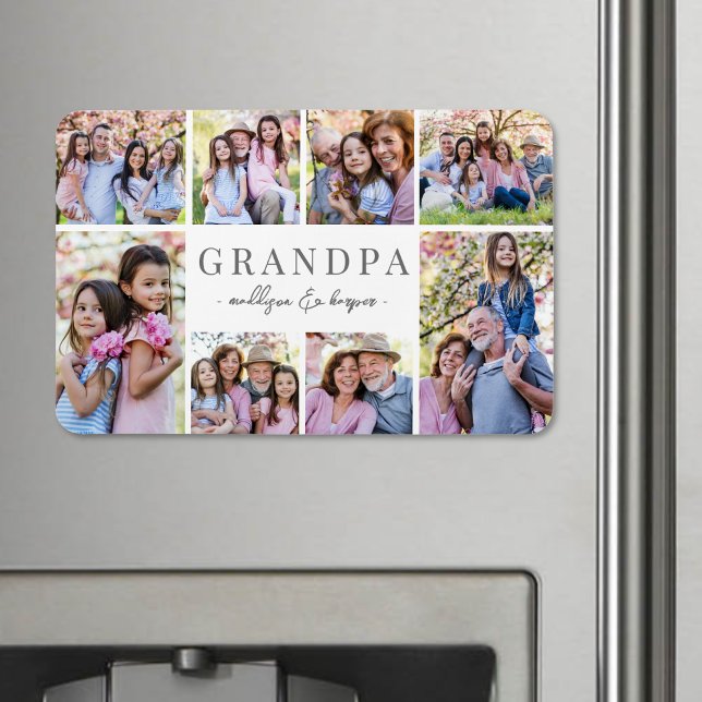 Enkel fotokollage med farfar magnet (Simple Grandpa Photo Collage Magnet)