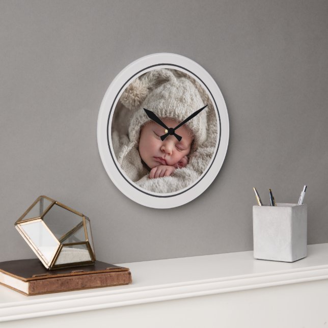 Enkel fotomal med personlig ram stor klocka (Kontor)
