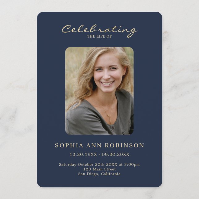 Enkel fotominnesordning blå Guld-serviceorder Program (Framsida)