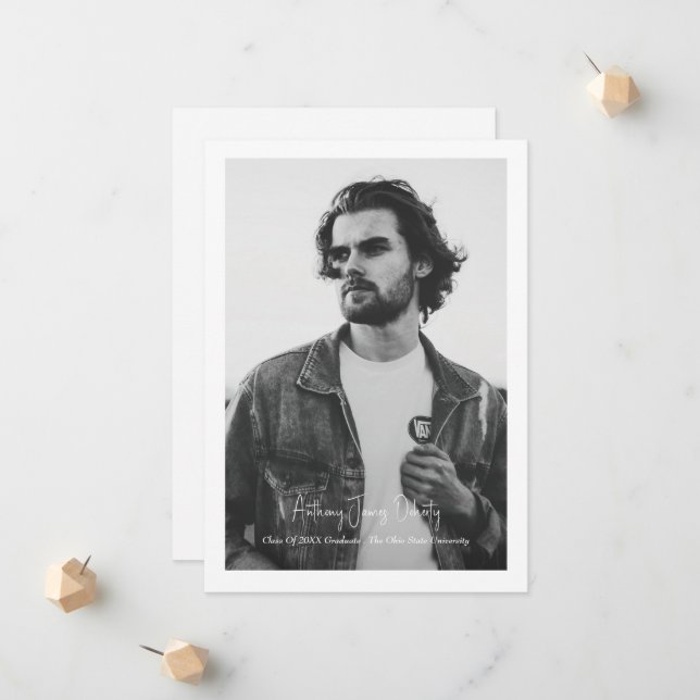 Enkel fotomodern design med kantlinjer meddelande (Fram/Back In Situ)