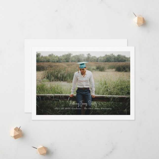 Enkel fotomodern design med kantlinjer meddelande (Fram/Back In Situ)