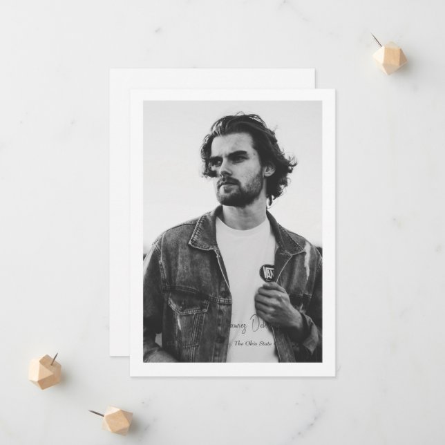 Enkel fotomodern design med kantlinjer meddelande (Fram/Back In Situ)