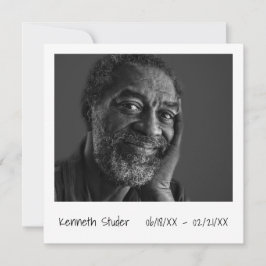 Enkel fotomodern dödsdag inbjudningar