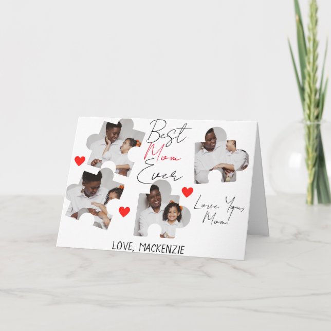 Enkel fotopassage för Mors dag-pussel i Elegant Kort (Framsida)