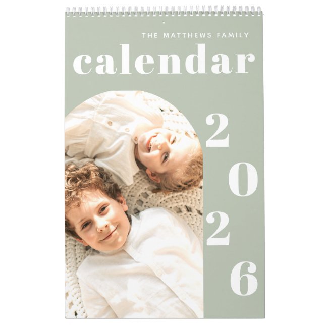 Enkel fotoplanerare för modern Anpassningsbar Kalender (Omslag)