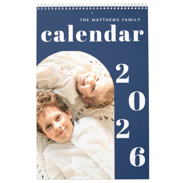 Enkel fotoplaneringskalender för modern Anpassning Kalender (Omslag)