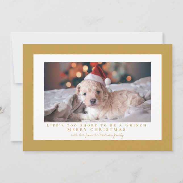 Enkel fotoram i Azteker-guld Julkort (Framsida)