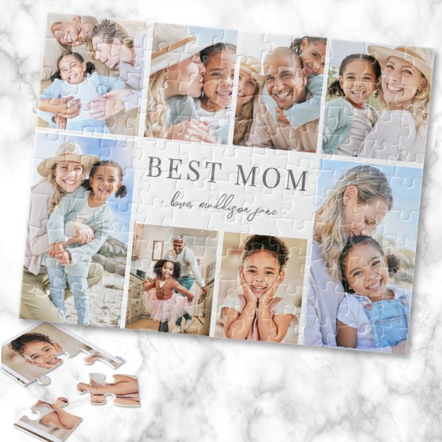 Enkel fotosammanställning för bästa mamma pussel (Simple Best Mom Photo Collage jigsaw puzzle)