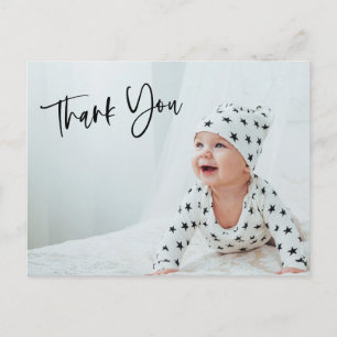 Enkel fotoskrift Lettering efter Tack Baby Gift Vykort