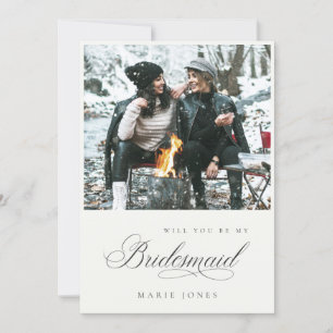 Enkel fotoskript Kommer du att bli mitt Bridesmaid Tack Kort