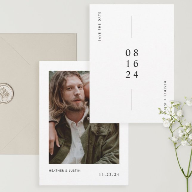 Enkel fotospara datum för Modern Bröllop Spara Datumet (Skapare uppladdad)