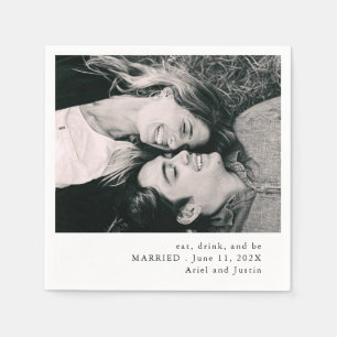 Enkel fototema Bröllop Pappersservett