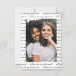 Enkel fototext blir mitt Bridesmaid-kort Inbjudningar