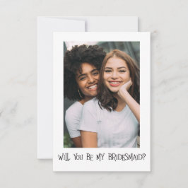 Enkel fototext blir mitt Bridesmaid-kort Inbjudningar