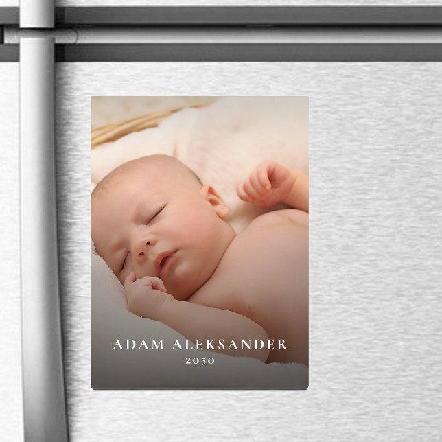 Enkel fototext för nyfödd baby Anpassat minne Magnet (Skapare uppladdad)