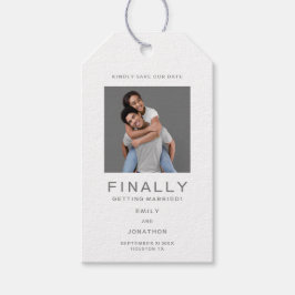 Enkel fototypografi Grått Spara datumpresentatione Presentetikett