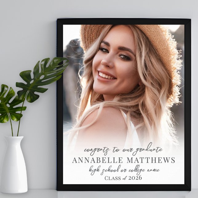 Enkel fotoutställning för examensfest poster (Simple Photo Graduation Party Sign)