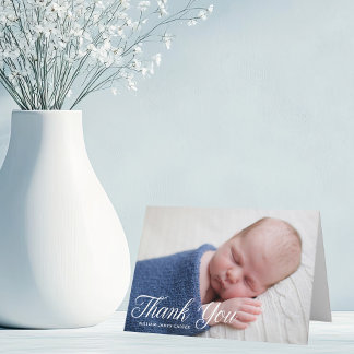 Enkel fotovit skriptövertäckning för Chic Baby Tack Kort