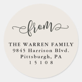 Enkel från grädde spara datumreturadressen runt klistermärke