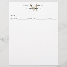 Enkel från köket i Guld Monogram Recipe