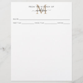 Enkel från köket i Guld Monogram Recipe
