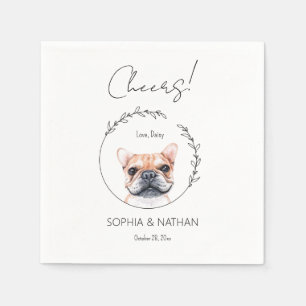 Enkel Fransk Bulldog Hund Cocktail Napkins Pappersservett