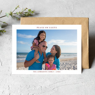 Enkel fred på jordens julfamilj - Beach Foto Julkort