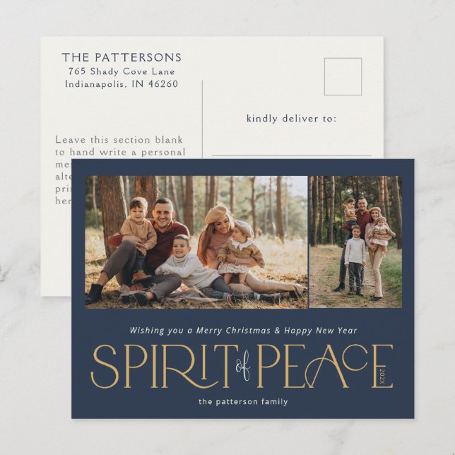 Enkel fredsfoto i flottan Guld Helg Vykort (Fram/baksida)