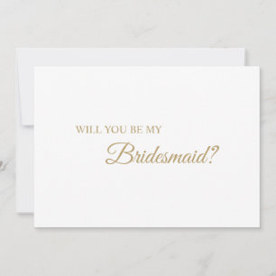 Enkel Frieri av Guld Calligraphy Bridesmaid Inbjudningar