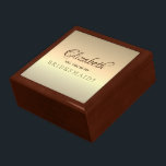 Enkel Frieri Guld Bridesmaid box Minnesask<br><div class="desc">Minimal,  modern kalligrafi,  elegant,  enkel faux guld Bridesmaid frieri box.</div>