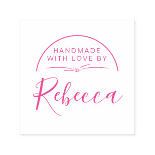 Enkel Fuchsia Calligraphy som är handgjord med Självfärgande Stämpel