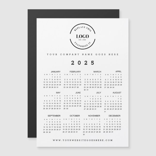 Enkel Fullt för stor Logotyp 2025 Kalender - markn (Fram/baksida)