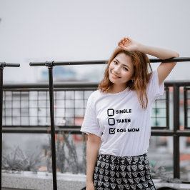 Enkel funktionell kryssruta en, tagen, Hund vit T Shirt