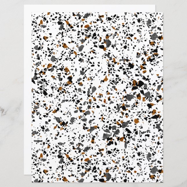 Enkel Funky Terrazzo Art Scrapbook Papper (Fram/baksida)