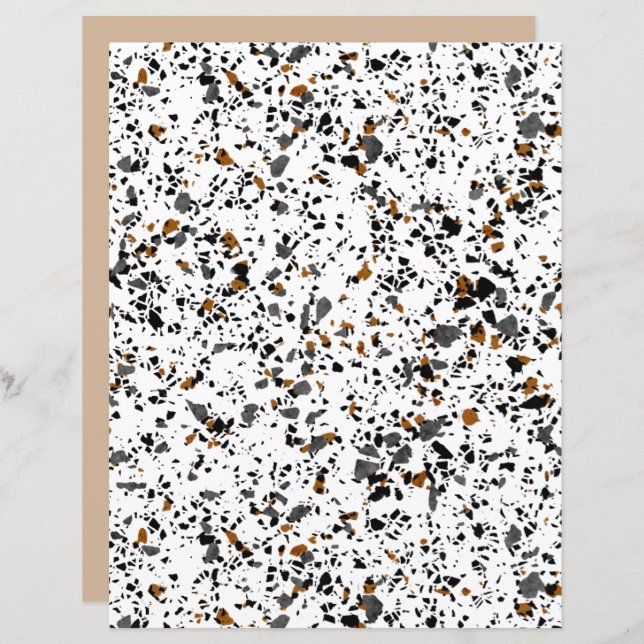 Enkel Funky Terrazzo Art Scrapbook Papper (Fram/baksida)