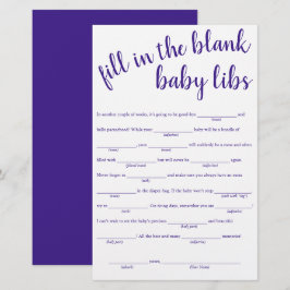 Enkel fyllning i blankstegen | Lila Shower-spel