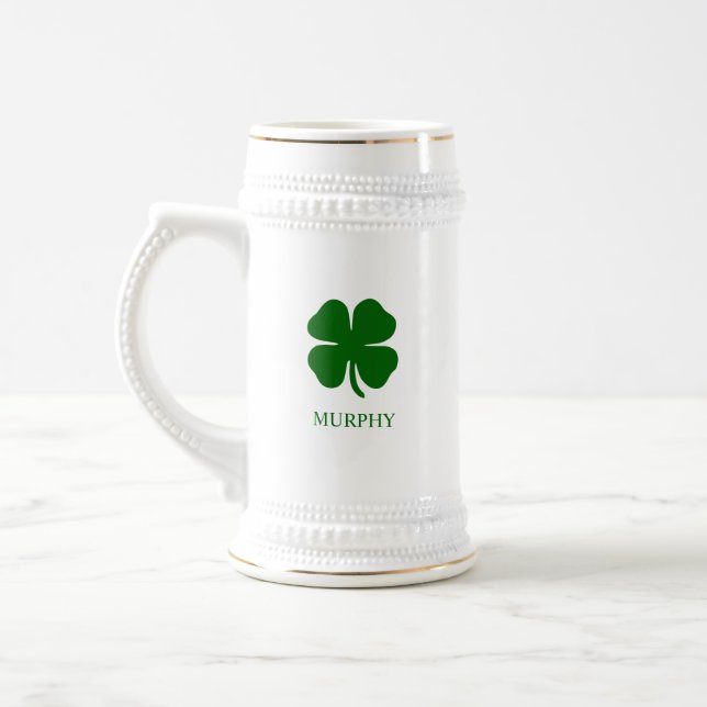 Enkel Fyrklöver Grön Shamrock Irländsk Sejdel (Vänster)