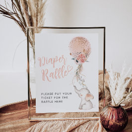 Enkel gåva av elefant- och pratbubblor-babyskort poster