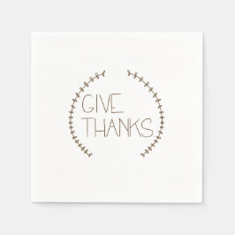 Enkel Ge, tack Napkin Pappersservett