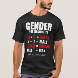 Enkel Gender för nybörjare XX Kvinnlig XY Mal T Shirt